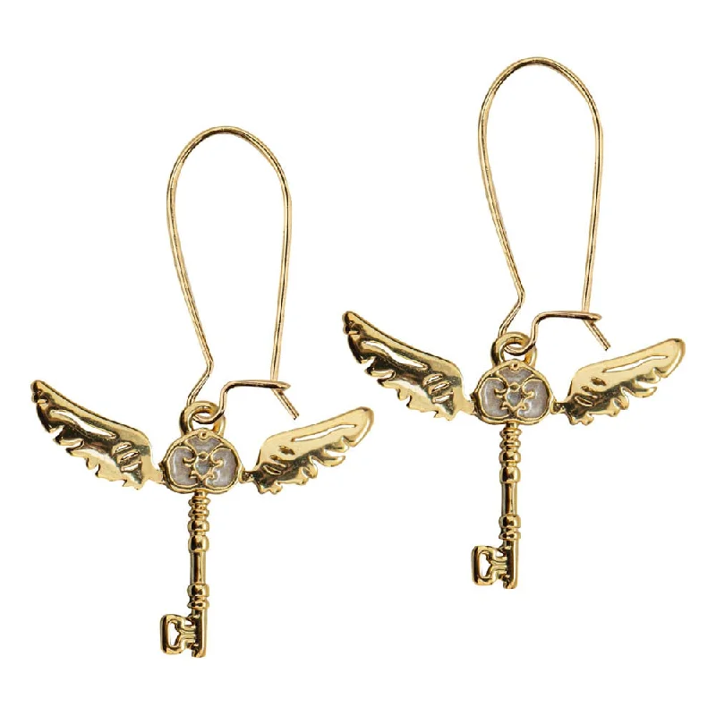 Customized diamond earrings for luxury gifts-Harry Potter Earrings Winged Keys