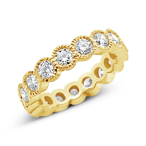 Modern engagement rings for contemporary style-Yellow Gold & Diamond Eternity Band