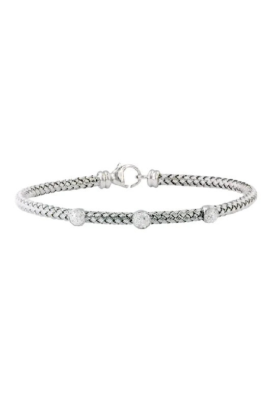 Bohemian bracelets for free-spirited fashion-925 Sterling Silver and Diamond Bracelet