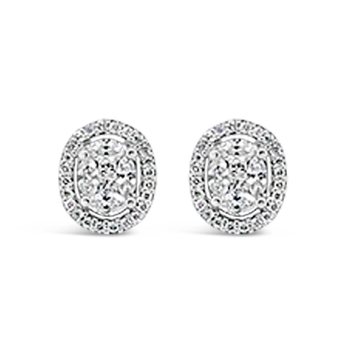 Ear jackets with modern designs-Diamond Cluster Earrings