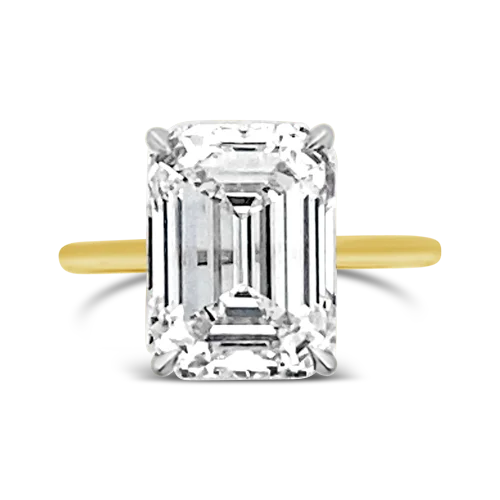 Luxury gold rings for upscale events-Emerald cut Diamond Engagement Ring