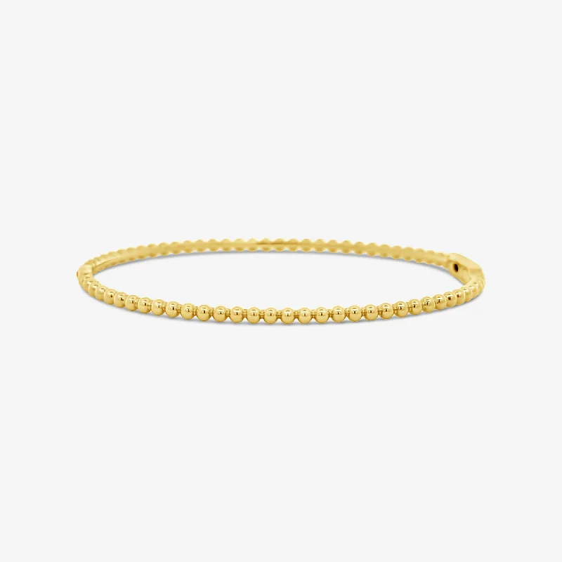 Luxury pearl bracelets for upscale events-Gold Bead Bangle Bracelet