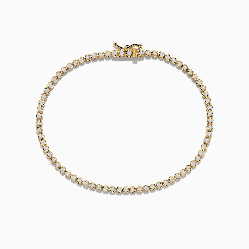 Adjustable gemstone bracelets for a perfect fit-14K Yellow Gold Diamond Tennis Bracelet 1.30 TCW