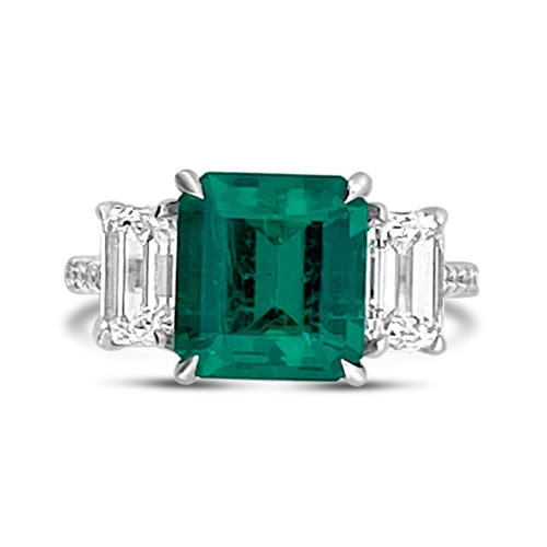 Elegant ruby and diamond rings for special occasions-Emerald and Diamond Ring