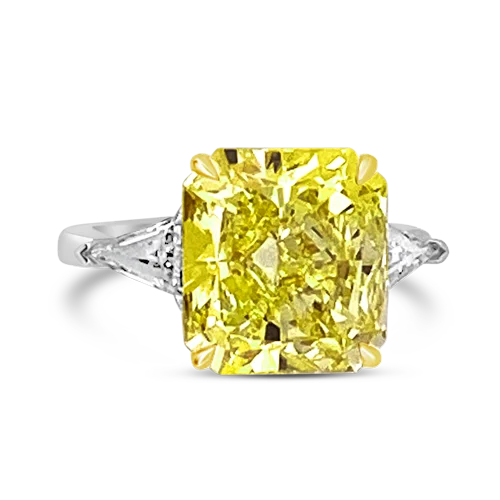 Romantic heart-shaped rings for special gifts-Yellow Diamond Engagement Ring