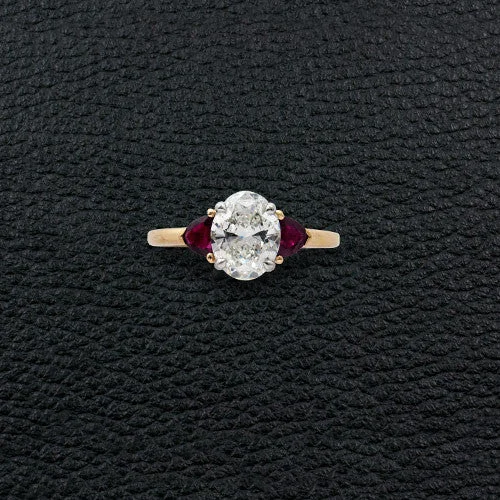 High-quality diamond rings for luxury moments-Diamond & Ruby Engagement Ring