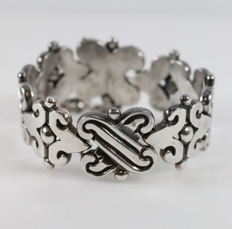 Luxury leather bracelets for an upscale look-Vintage Hector Aguilar Taxco Silver Mexican Jewelry | 940 Silver Fertility Bracelet