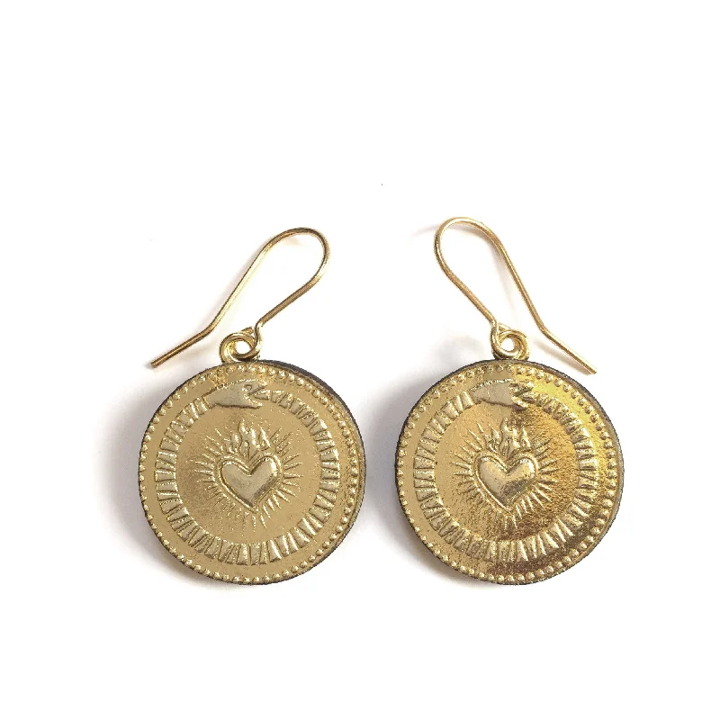 Designer pearl earrings for upscale events-LUCKY COIN . earrings