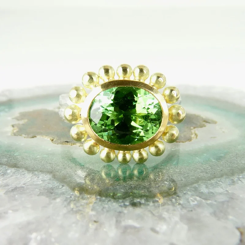 Modern engagement rings for contemporary style-Green Tourmaline Courtesan Ring