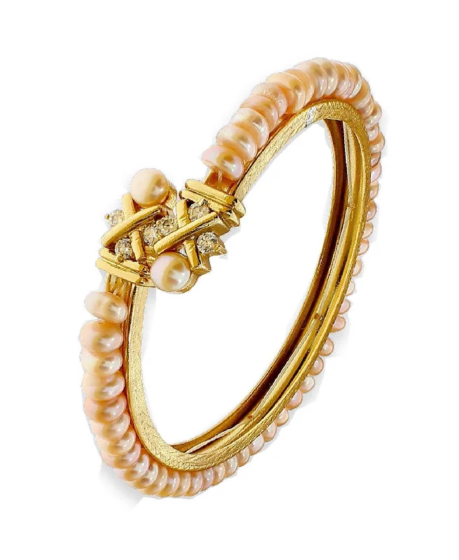 Minimalist bangles for a sleek and simple look-Elegant and classy Pearl Bangle