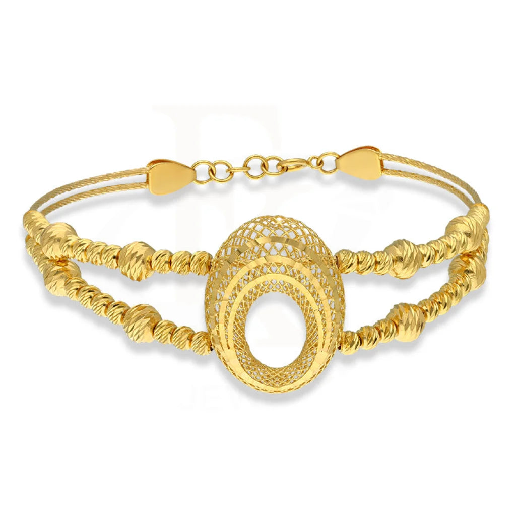 Wide bangles for a standout look-Gold Oval Shaped Bangle in 21KT - FKJBNG21K1946