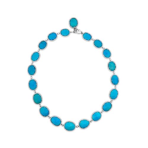 Trendy choker necklaces for bold looks-Turquoise & Diamond Necklace