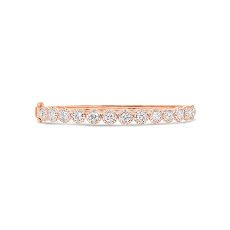 Handcrafted gemstone bangles for colorful elegance-14K Rose Gold Diamond Bangle (Medium)