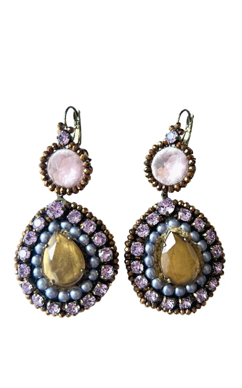 Birthstone earrings for a personal touch-Crystal Embellished Earrings