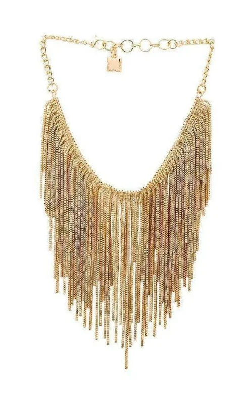 Designer necklaces for high-end jewelry lovers-Gold Fringe Necklace