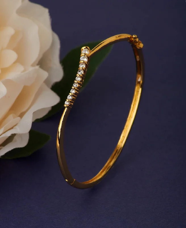 Modern bangles with minimalistic appeal-Statement Gold Metallic Bangle