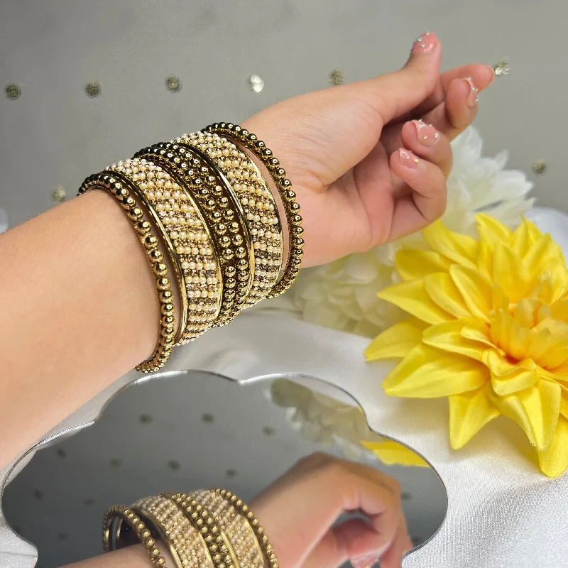 Custom name bangles for unique accessories-Bella - Bollywood Gold Set