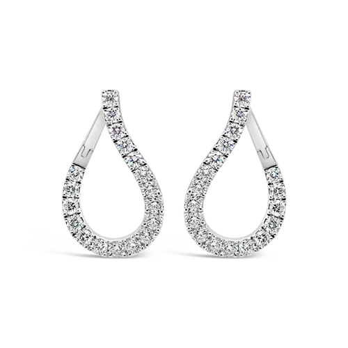 Geometric earrings for bold fashion choices-Diamond Teardrop Shaped Earrings