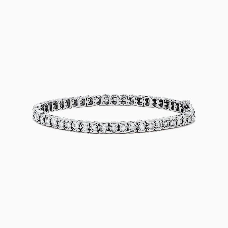 Luxury gemstone bracelets for sparkling elegance-925 Sterling Silver Diamond Tennis Bracelet