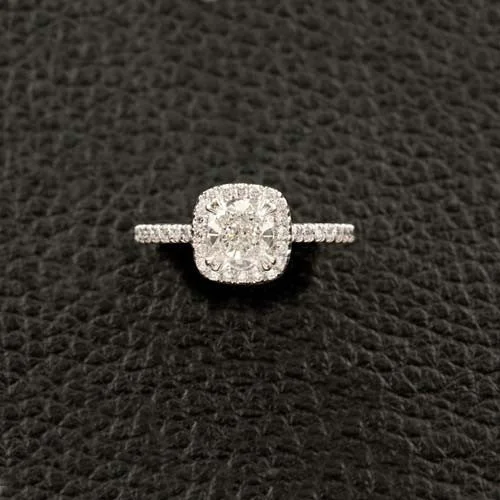 Luxury gold rings for upscale events-Cushion cut Diamond Engagement Ring