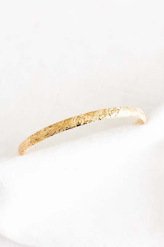 Gold-plated bangles for affordable luxury-Blossom Bangle