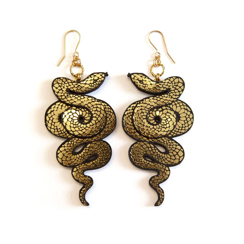 Abstract-shaped earrings for a bold style-SERPENT . earrings