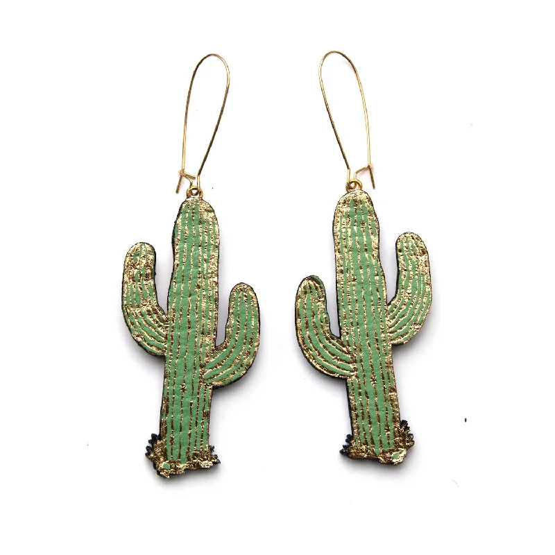 Gold hoop earrings for everyday wear-CACTUS . earrings