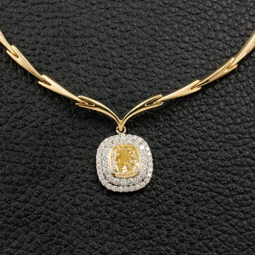 Pearl and diamond necklaces for luxury moments-Yellow Diamond Necklace