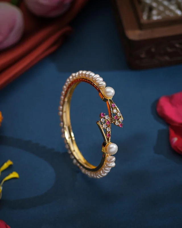 Slim gold bangles for a delicate look-Adhira Toggle Bangle