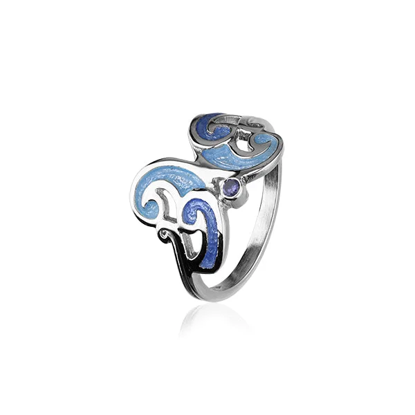 Birthstone rings for personalized gifts-New Dawn Silver Ring ECR3