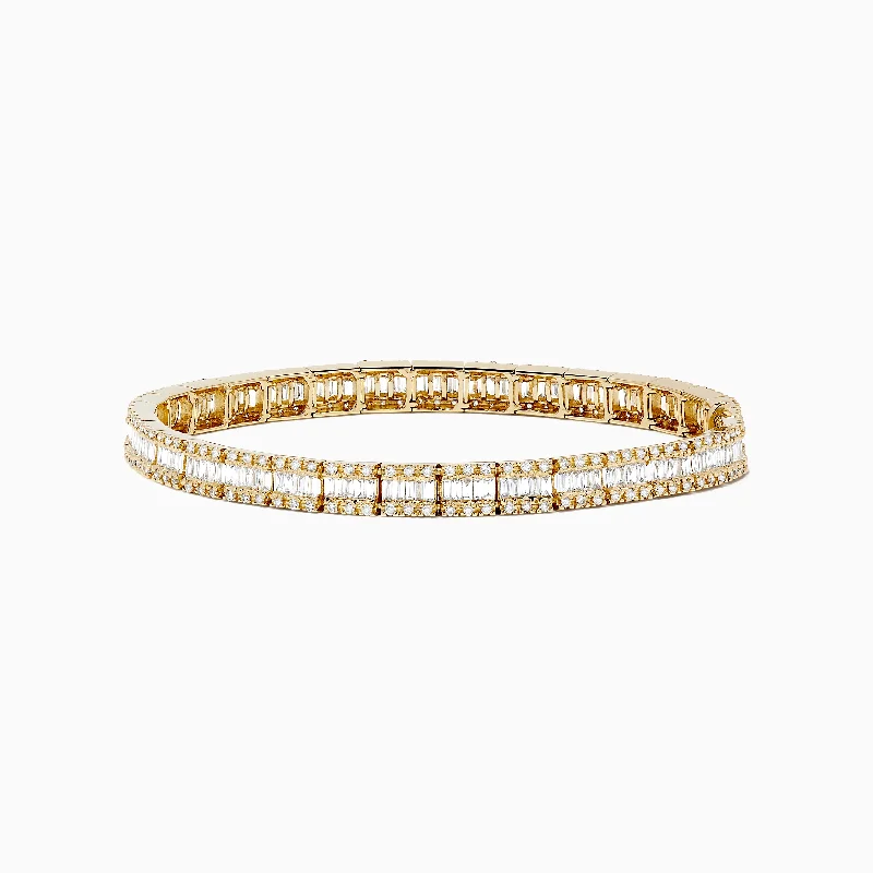 Chunky bracelets for a bold fashion statement-Classique 14k Yellow Gold Diamond Tennis Bracelet 2.65 TCW