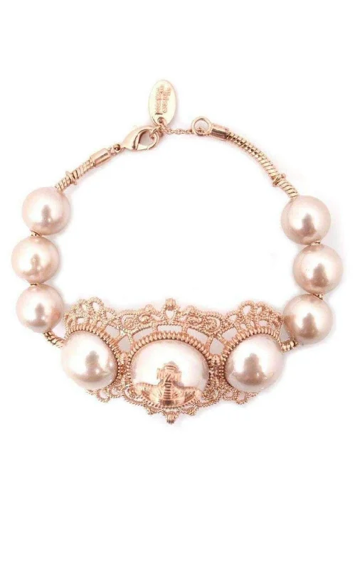 Custom necklace with your favorite symbol-Isolde Large Pearl Pink Gold Bracelet