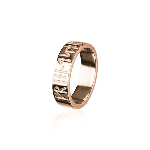 Sterling silver rings for everyday wear-Runic Rose Gold Ring RR262