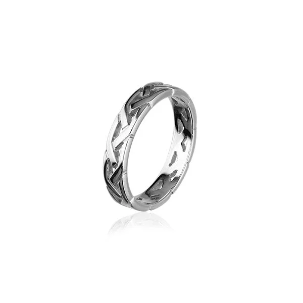 Adjustable sterling silver rings for custom fit-Celtic Silver Ring R156