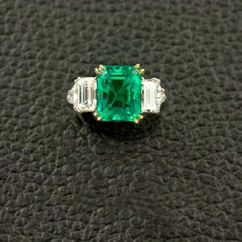 Stackable rings for customizable combinations-Emerald & Diamond Ring