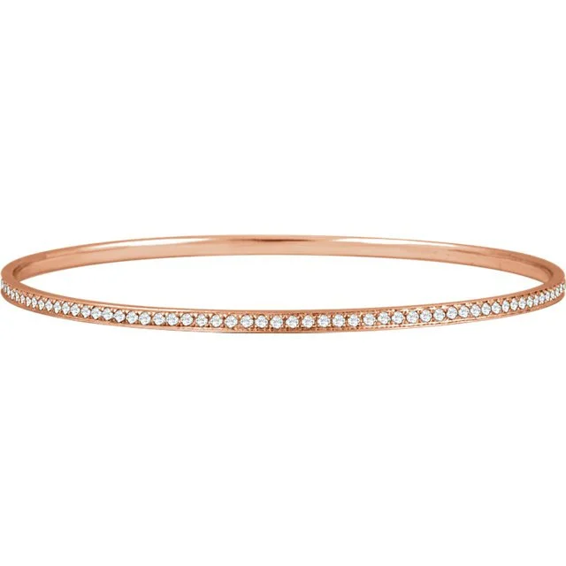 Silver bangles with intricate designs for elegance-14KT Gold 1 1/2 CTW Diamond Bangle Bracelet