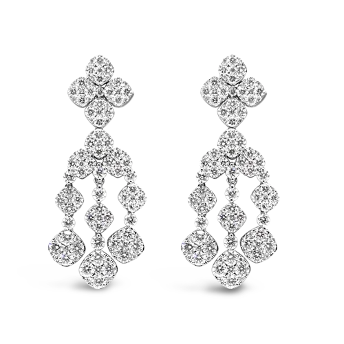 Chic drop earrings for evening events-Diamond Dangle Earrings