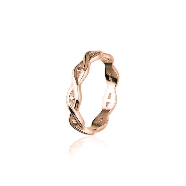 Birthstone rings for family and loved ones-Celtic Rose Gold Ring RR153