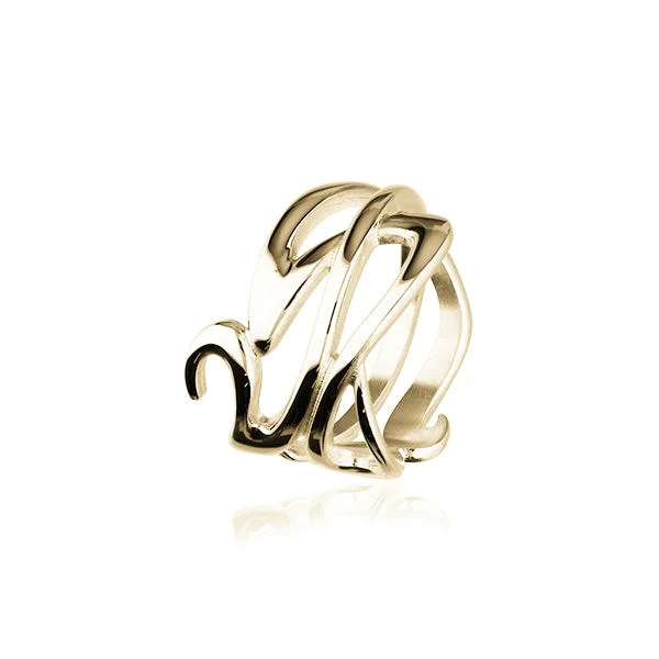 Statement rings for bold fashion statements-Art Nouveau Gold Ring GR307