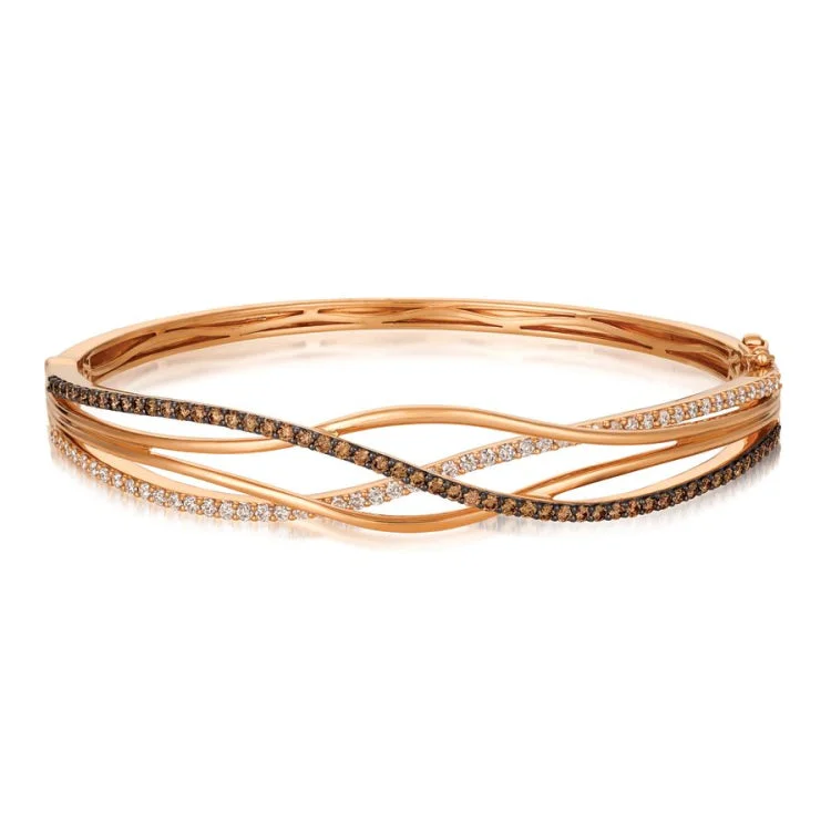 Custom bangles with gemstone embellishments-Le Vian 14K Strawberry Gold Bangle