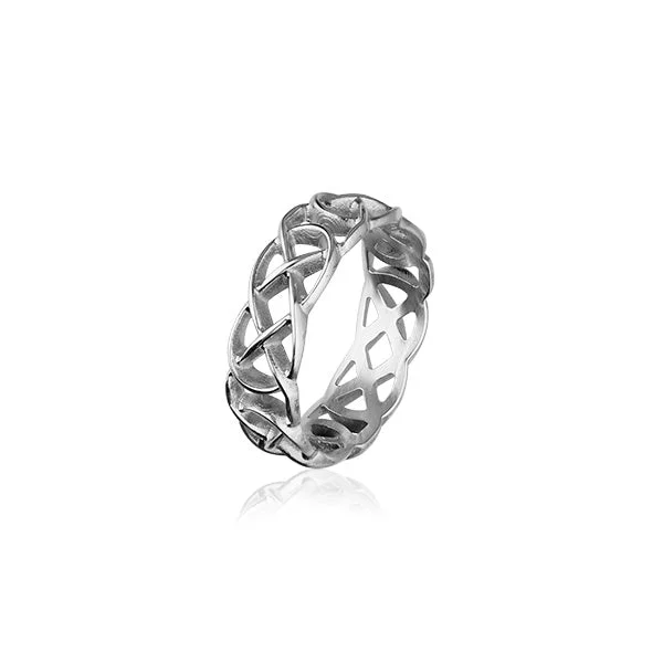 Engagement rings with intricate settings-Celtic Silver Ring R204