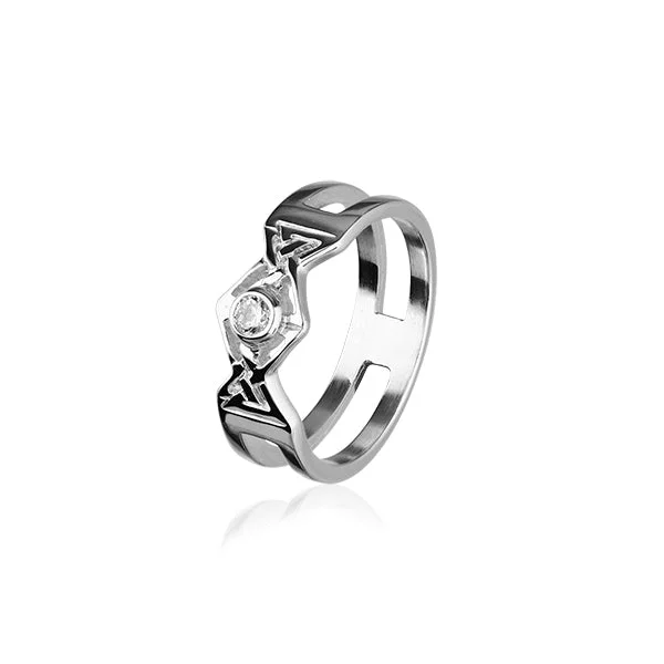 Simple gemstone rings for everyday elegance-Cupid Silver Ring CR155