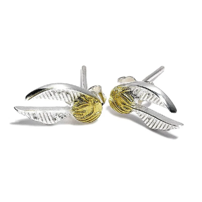 Custom heart-shaped earrings for romantic gifts-Harry Potter Golden Snitch Stud Earrings (Sterling Silver)