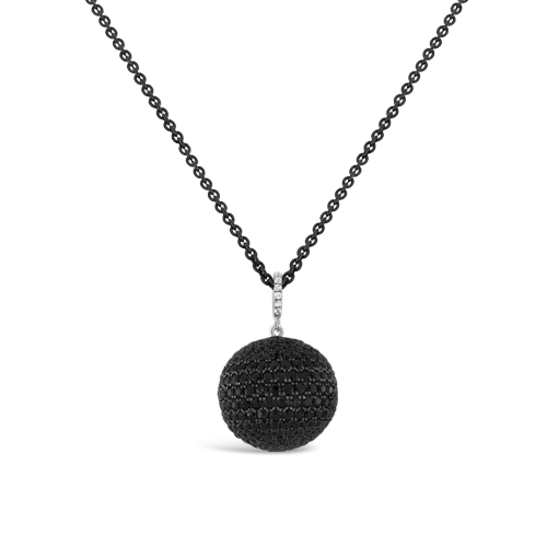 Custom engraved name necklaces for unique gifts-Black Spinel Sphere Necklace