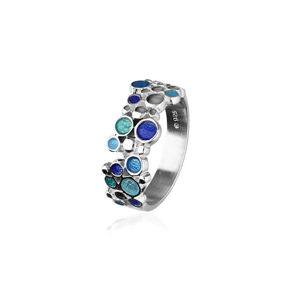 Silver rings with intricate detailing-Dröfn Enamel Ring ER114