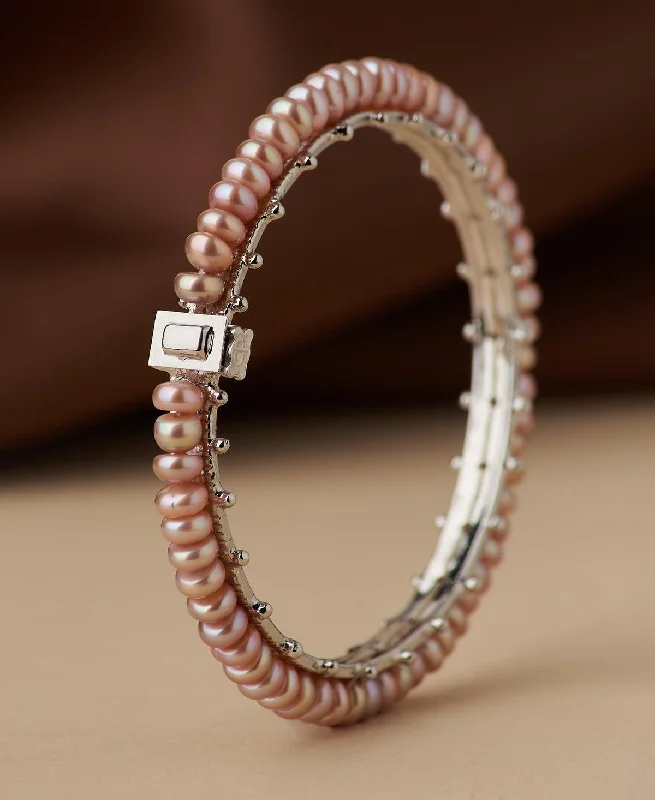 Adjustable bangles for a perfect fit-Classy Real Pearl Bangle