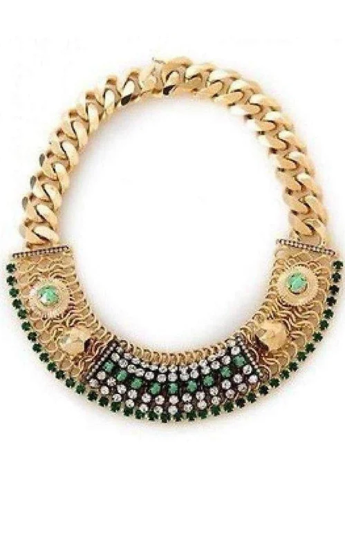 Layered necklaces for trendy looks-Exotic Chain Crystal Chocker