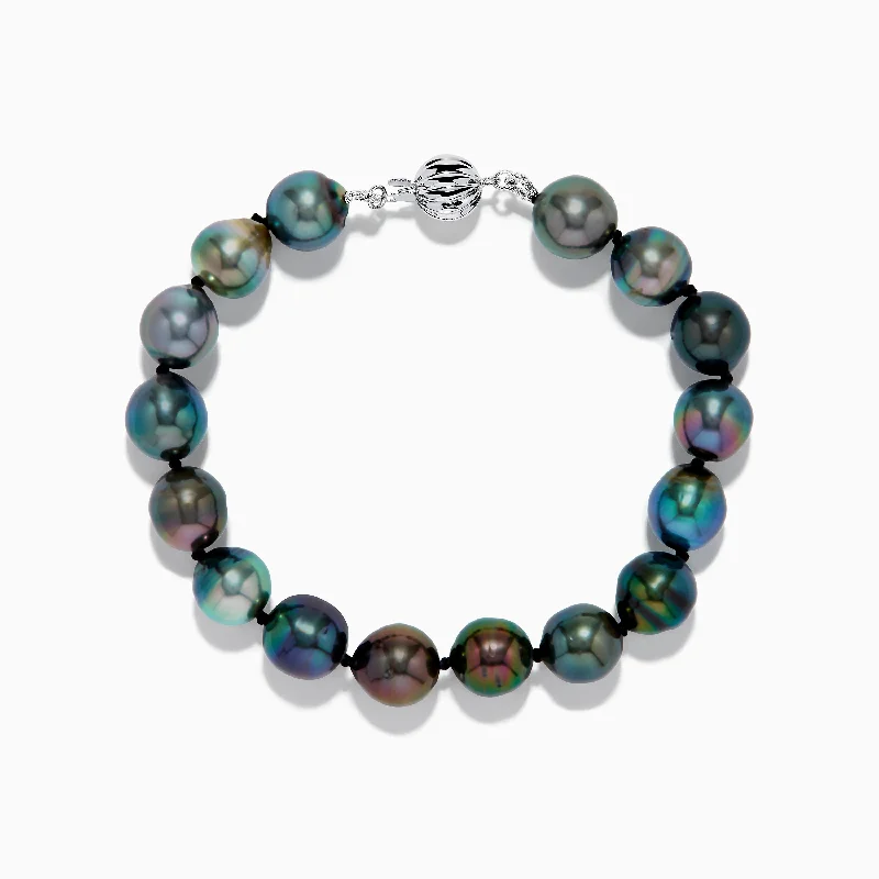 Wedding bracelets for the bride’s special day-14K White Gold Tahitian Pearl Bracelet