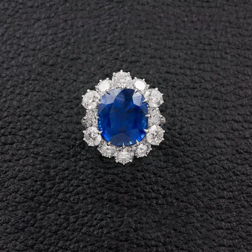 Elegant gemstone rings for formal events-Sapphire & Diamond Ring