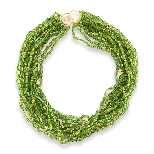 Designer necklaces for high-end jewelry lovers-Peridot Bead Necklace